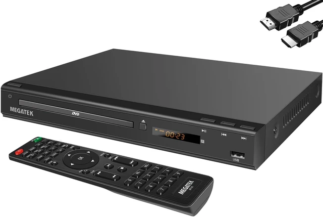 Alt view image 8 of 14 - Region-Free DVD Player for TV with HDMI & 1080P Upscaling | CD/DVD/USB Playback, Compact Metal Housing, Coaxial Audio, LED Display, Remote & HDMI/AV Cables Included