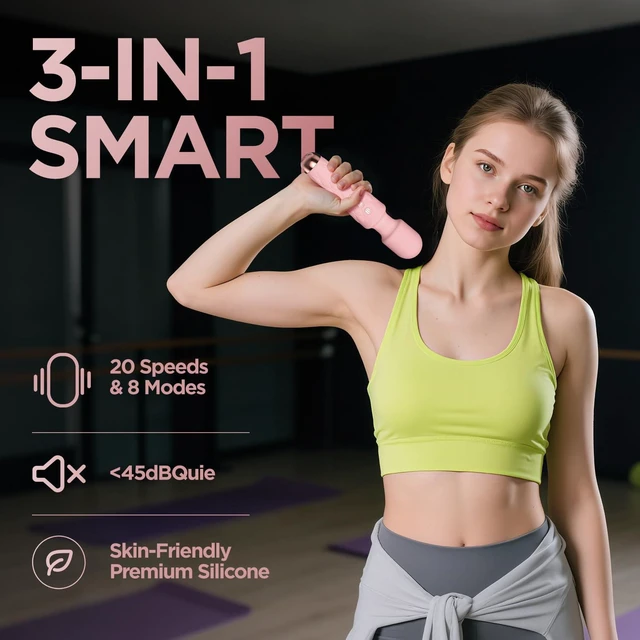 Alt view image 10 of 14 - Personal Massager - 4H Max Runtime & Ultra-Quiet - Waterproof - 20 Modes 8 Speeds for Deep Tissue Back Massage, Post-Workout Recovery and Neck Muscle Relaxation(Pink)