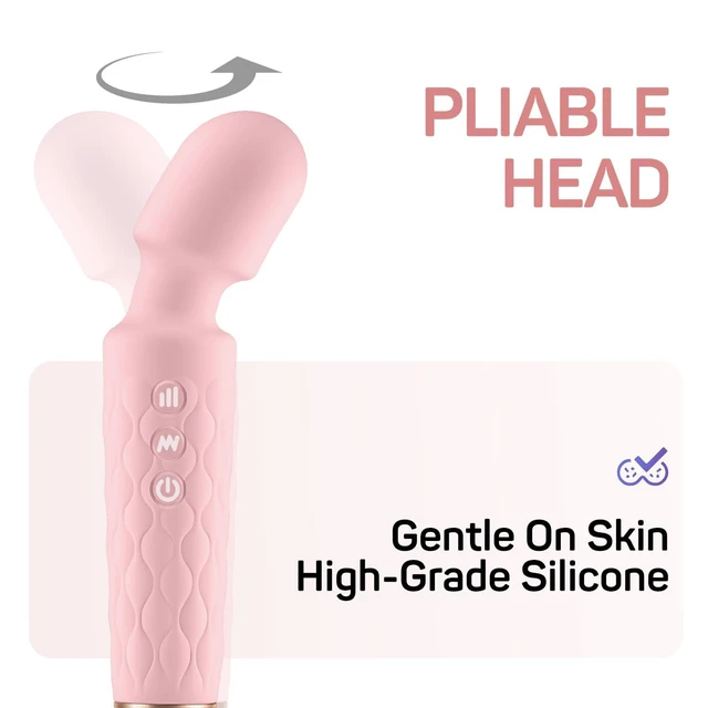Alt view image 13 of 14 - Personal Massager - 4H Max Runtime & Ultra-Quiet - Waterproof - 20 Modes 8 Speeds for Deep Tissue Back Massage, Post-Workout Recovery and Neck Muscle Relaxation(Pink)