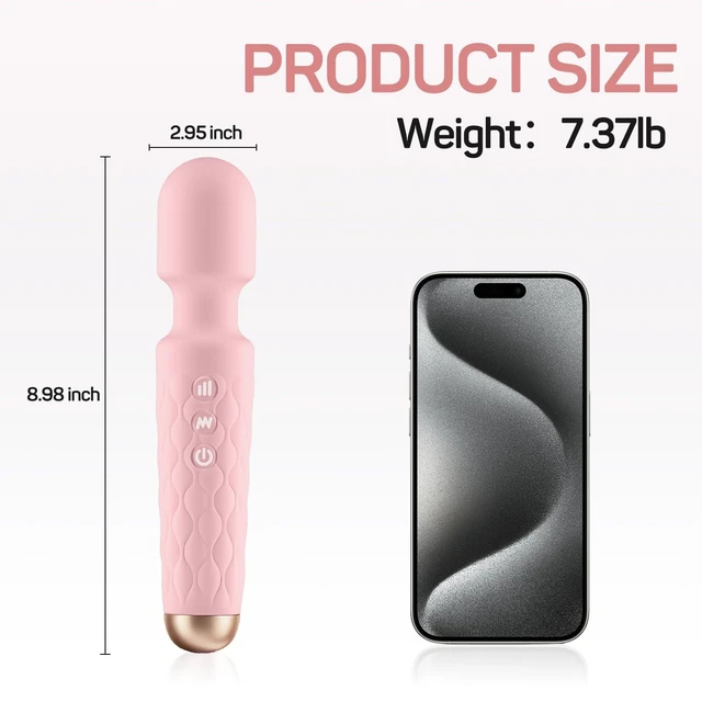Alt view image 14 of 14 - Personal Massager - 4H Max Runtime & Ultra-Quiet - Waterproof - 20 Modes 8 Speeds for Deep Tissue Back Massage, Post-Workout Recovery and Neck Muscle Relaxation(Pink)