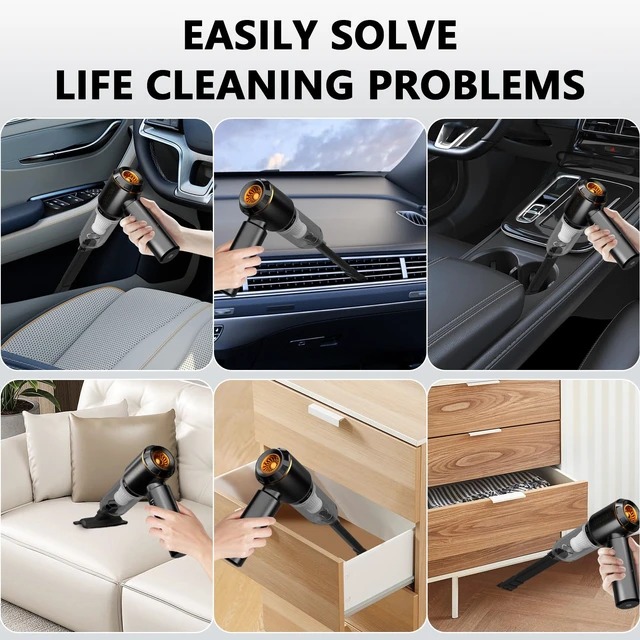 Alt view image 12 of 14 - Cordless Car Vacuum Cleaner,20000Pa Powerful Suction Handheld Vacuum(Black) | Portable Rechargeable Vacuum for Car Interior, Home, Office and Pet Hair,80000RPM Brushless Motor