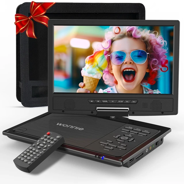 Alt view image 8 of 14 - 12.5" Portable DVD Player for Car with 10.5" Swivel Screen, 5 Hours Rechargeable Battery, Car DVD Player with Headrest Mount, Dual Speakers, Remote Control, Support USB/SD Card/Sync TV