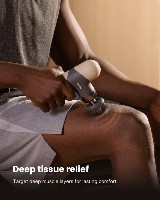 Alt view image 13 of 14 - Mini Thermal Massage Gun with Heat, Color Silicone Casing, 4 Speeds | Portable, Ultra-Quiet Mini Massage Gun, 4 Heads, Neck, Back Muscle Comfort, Carry Case, Home, Office, Travel Use, Gift Idea