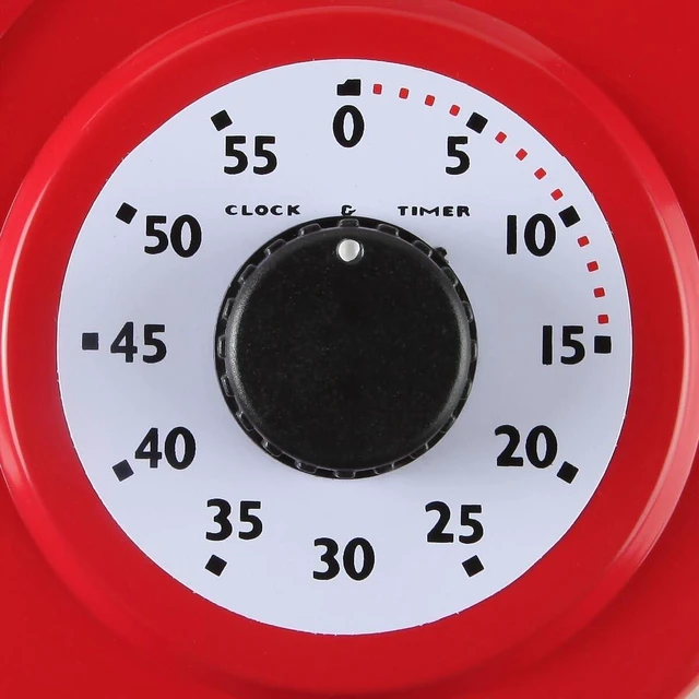 Alt view image 13 of 14 - - 9 Inch x 12.5 Inch - Retro Kitchen Wall Clock, Vintage Wall Clock with a Thermometer and 60-Minute Timer, Ideal for Any Kitchen, Office, or Diner (Red)