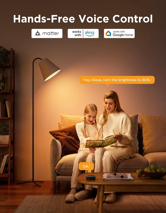 Alt view image 11 of 14 - BR30 Smart Light Bulbs 850 LM, RGBWW E26 Base 4 Pack | LED Light Bulb Works with Matter, Alexa, Flood Light Bulbs, Recessed Can Light Bulb for Bedroom, Living Room