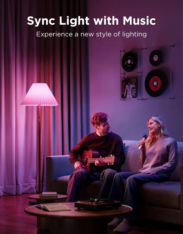 Alt view image 14 of 14 - BR30 Smart Light Bulbs 850 LM, RGBWW E26 Base 4 Pack | LED Light Bulb Works with Matter, Alexa, Flood Light Bulbs, Recessed Can Light Bulb for Bedroom, Living Room