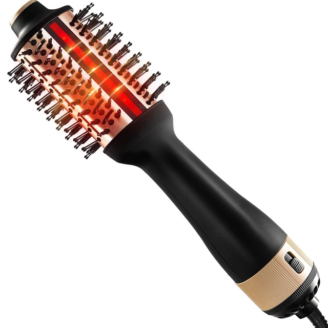 Alt view image 8 of 14 - Infrared Blow Dryer Brush - 4 in 1 Hair Dryer Brush for Anti-frizz Drying & Styling, Negative Ionic Women Blowout Hot-Air Hair Brushes with Oval Barrel for Smooth, Salon-Style Volume