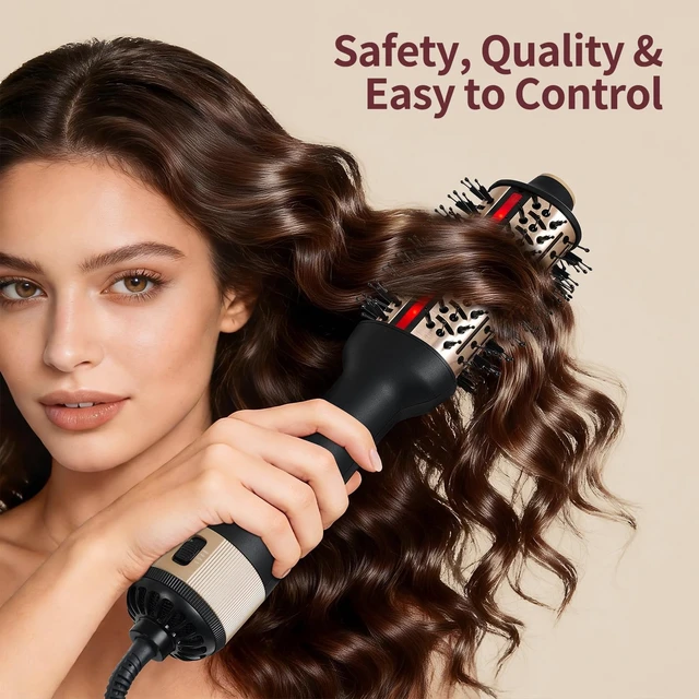 Alt view image 14 of 14 - Infrared Blow Dryer Brush - 4 in 1 Hair Dryer Brush for Anti-frizz Drying & Styling, Negative Ionic Women Blowout Hot-Air Hair Brushes with Oval Barrel for Smooth, Salon-Style Volume