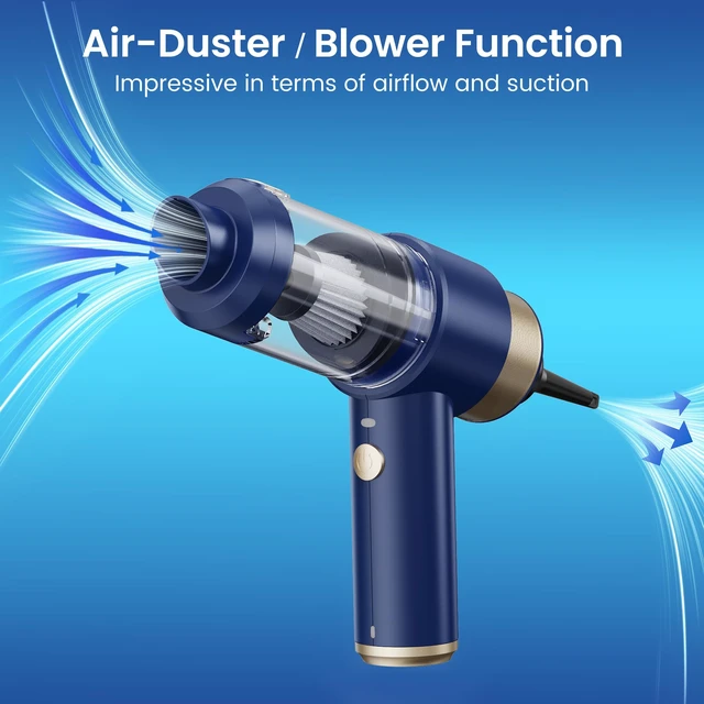 Alt view image 11 of 14 - Car Vacuum Handheld Vacuum Cleaner, 15000PA Suction, Mini Vacuums with Air Duster and Blower, Portable Hand Held Vacuum for Car, House, Crumbs, Hair (Blue)