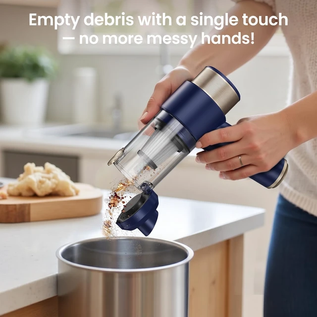 Alt view image 12 of 14 - Car Vacuum Handheld Vacuum Cleaner, 15000PA Suction, Mini Vacuums with Air Duster and Blower, Portable Hand Held Vacuum for Car, House, Crumbs, Hair (Blue)
