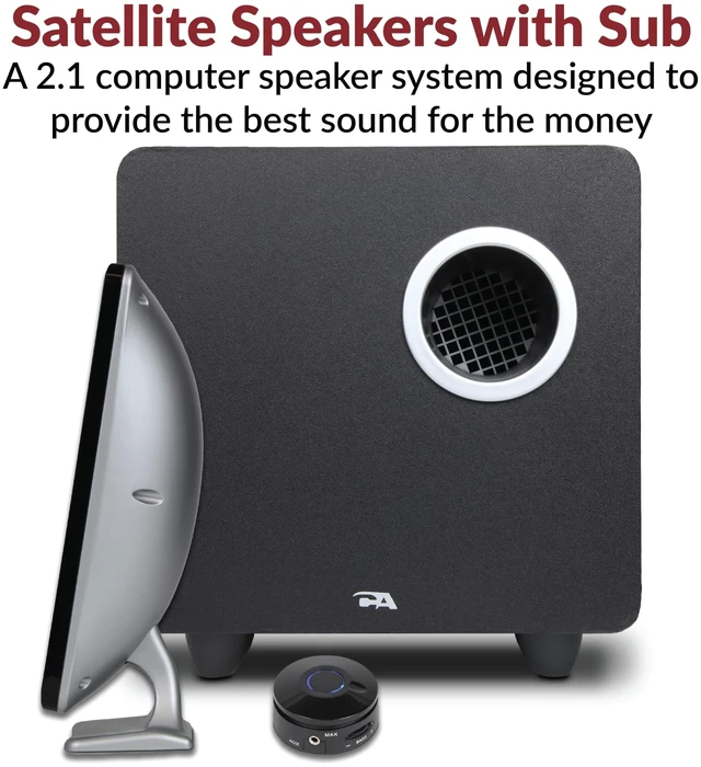 Alt view image 9 of 14 - CA-3610 2.1 Multimedia Speaker System with Subwoofer, 62 Watts Peak Power, Strong Bass, Perfect for Music, Movies, and Games