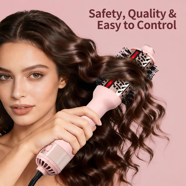 Alt view image 14 of 14 - Infrared Blow Dryer Brush - 4 in 1 Hair Dryer Brush for Anti-frizz Drying & Styling, Negative Ionic Women Blowout Hot-Air Hair Brushes with Oval Barrel for Smooth, Salon-Style Volume