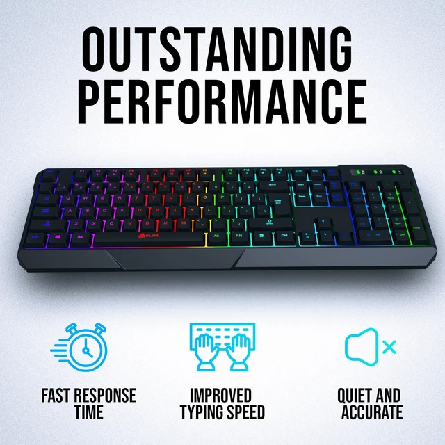 Alt view image 11 of 14 - Chroma Wireless Keyboard RGB Backlit Gaming, Rechargeable Battery, PC Keyboard, Durable & Water-Resistant, Compatible with PS4, PS5 & Mac - Black