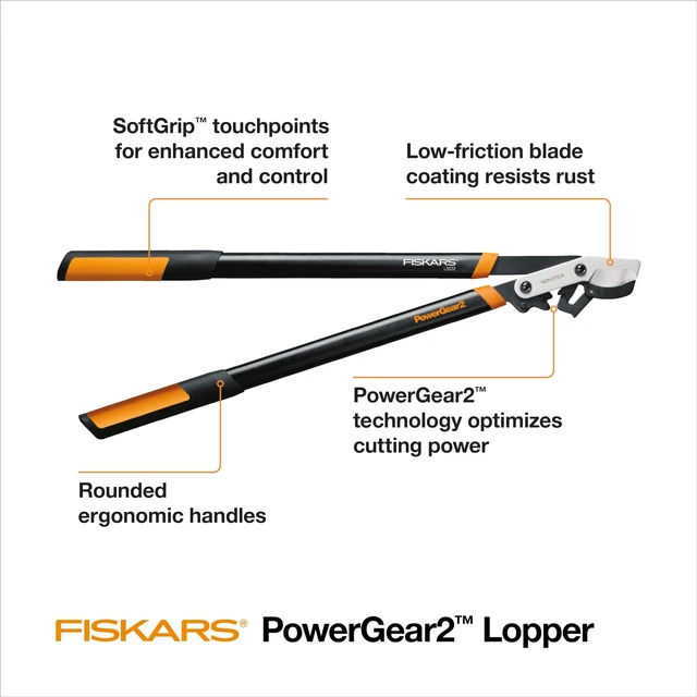 Alt view image 9 of 14 - 32 PowerGear2 Garden Bypass Loppers, 2" Cut Capacity Tree Trimmer | Tree Branch Cutter for Thick Branches, Multiplies Cutting Power for Less Effort, Steel Blade with Low-Friction Coating