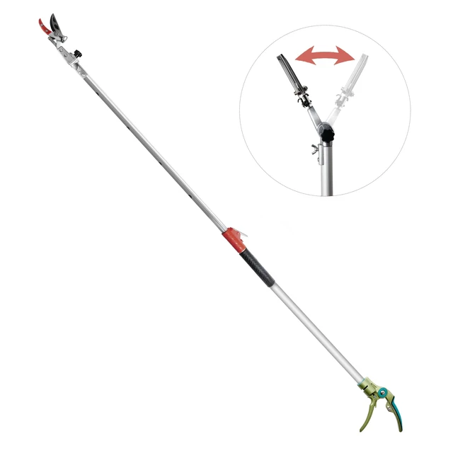 Alt view image 8 of 14 - Pruner for Garden, Cut Upto 1 Inch & Hold Telescopic Pole Pruner, Fruit Picker with Rotating Blade Head, Lightweight Aluminum Extendable Handle for Tree Branch Cutter, 3.67-5.45 FT, Silver