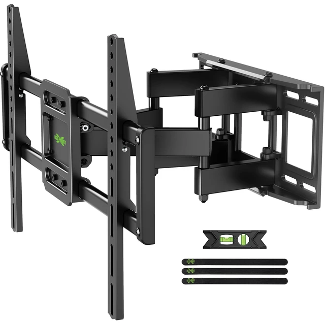 Alt view image 8 of 14 - Full Motion TV Wall Mount for 42-82 Inch TVs up to 120lbs, Wall Mount TV Bracket with Articulating Swivel Tilt Extension Leveling, Max VESA 600x400mm Fits 12/16" Wood Stud
