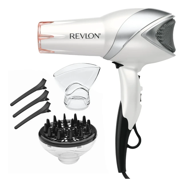 Alt view image 8 of 14 - Infrared Ionic Hair Dryer with Diffuser & Concentrator, White | 2 Speed Settings, Tourmaline Technology for Frizz Control, 1875 Watt Power for Fast Drying, Suitable for All Hair Types