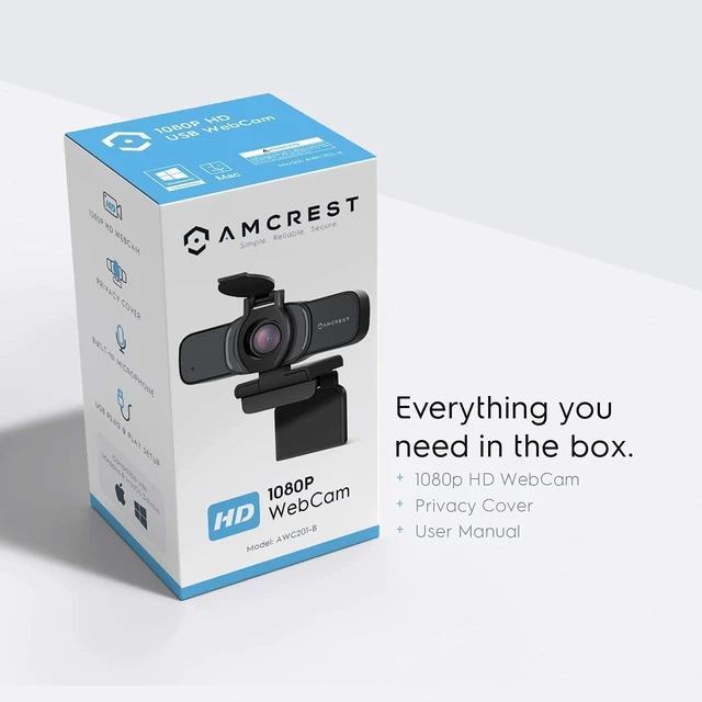 Alt view image 14 of 14 - 1080P Webcam with Microphone & Privacy Cover, Web Cam USB Camera, Computer HD Streaming Webcam for PC Desktop & Laptop w/Mic, Wide Angle Lens & Large Sensor for Superior Low Light (AWC201-B)