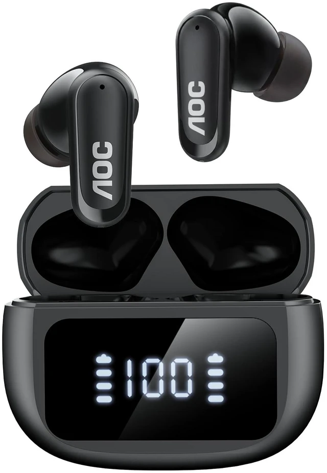 Alt view image 8 of 14 - Noise Cancelling Wireless Earbuds, 39dB ANC, 45H, LED Display, Black | in Ear Bluetooth 5.4 Headphones with 6 ENC Mic, Transparency Mode, Deep Bass Sound, 36 EQs via App, Fit for Sports, Commuting