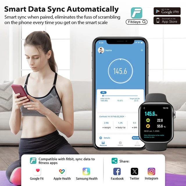 Alt view image 12 of 14 - Smart Bathroom Scale for Body Weight, Digital Body Fat Scale with LED Column Trend Display, BMI,Muscle Mass,Body Type, Accurate Home Weighing Scale for People with APP-Free Mode, 400lb