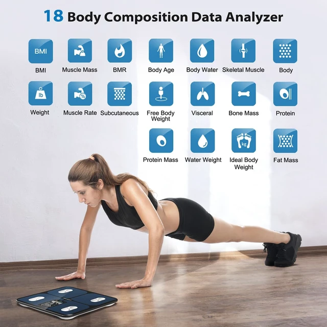 Alt view image 14 of 14 - Smart Bathroom Scale for Body Weight, Digital Body Fat Scale with LED Column Trend Display, BMI,Muscle Mass,Body Type, Accurate Home Weighing Scale for People with APP-Free Mode, 400lb