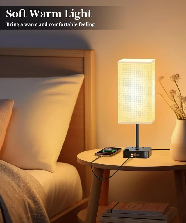 Alt view image 14 of 14 - RGB Remote Bedside Lamp 16 Color Dimming for Nightstand Table White | Remote Control,16 Adjustable Colors,Stepless Dimming with RGB Gradient Mode,Modern Industrial Lamp Fits Bedroom,Nightstand