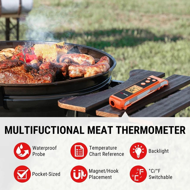 Alt view image 13 of 14 - TempScan 2-in-1 Infrared Thermometer Gun with Meat Probe | Instant Read Thermometer for Grilling, Non-Contact Infrared Thermometer for Cooking Pizza Oven Griddle HVAC Pool AC Vent