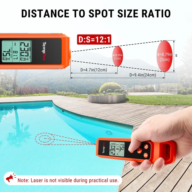 Alt view image 14 of 14 - TempScan 2-in-1 Infrared Thermometer Gun with Meat Probe | Instant Read Thermometer for Grilling, Non-Contact Infrared Thermometer for Cooking Pizza Oven Griddle HVAC Pool AC Vent