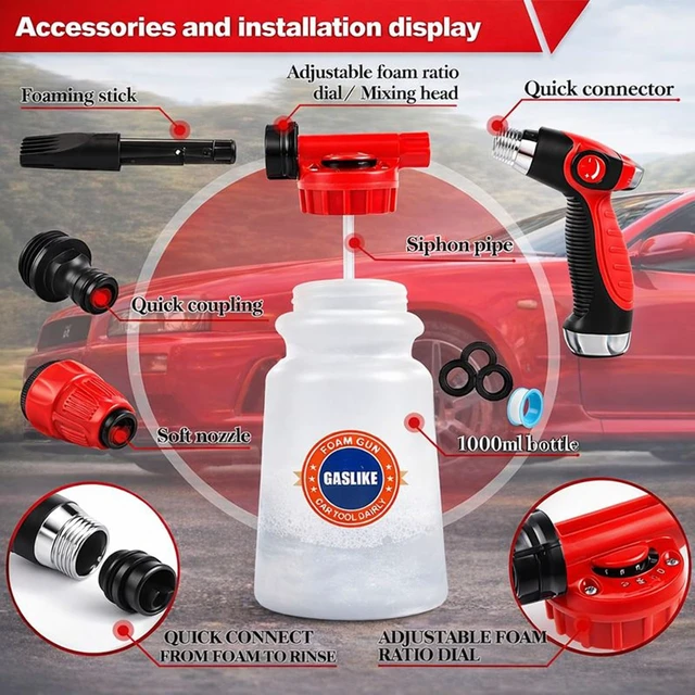 Alt view image 9 of 14 - 63PCS Car Wash Cleaning Kit,Car Wash Brush with Long Handle,Car Detailing Kit with Foam Gun,Car Cleaning Supplies,Handheld Vacuum, Car Detailing Kit (63PCS)