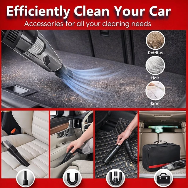 Alt view image 12 of 14 - 63PCS Car Wash Cleaning Kit,Car Wash Brush with Long Handle,Car Detailing Kit with Foam Gun,Car Cleaning Supplies,Handheld Vacuum, Car Detailing Kit (63PCS)