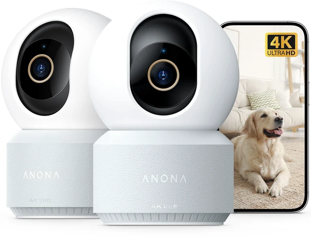 Alt view image 8 of 14 - 4K UHD Indoor Camera, Pet/Dog/Baby Security Camera with Phone App, 360°Pan-Tilt, 5G/2.4G Dual-Band Wi-Fi 6, Auto-Tracking, Person/Pet/Baby Crying Detection, Privacy Mode, Two-Way Audio, 2 Pack