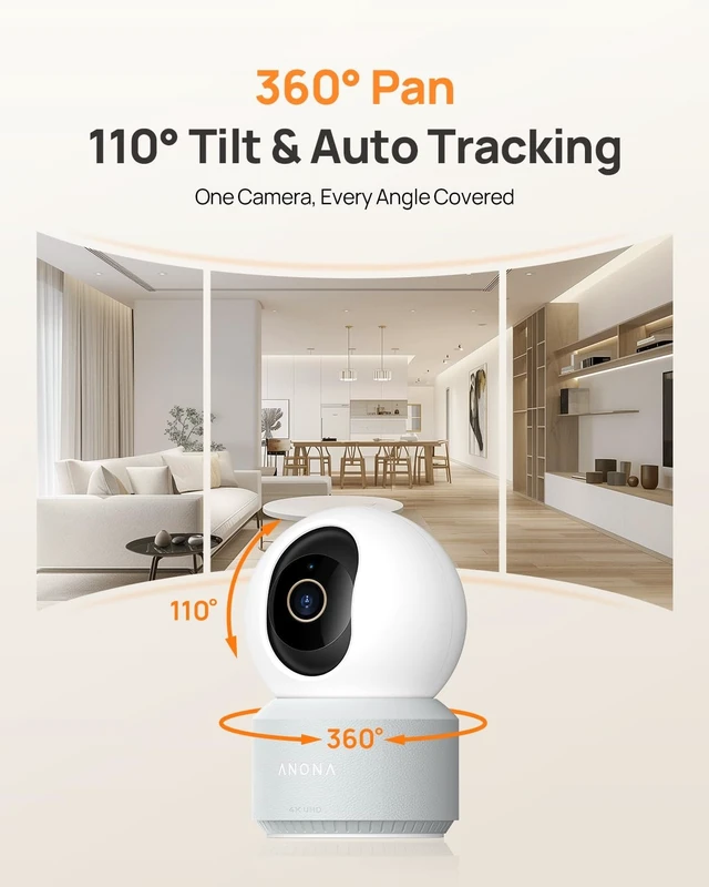 Alt view image 10 of 14 - 4K UHD Indoor Camera, Pet/Dog/Baby Security Camera with Phone App, 360°Pan-Tilt, 5G/2.4G Dual-Band Wi-Fi 6, Auto-Tracking, Person/Pet/Baby Crying Detection, Privacy Mode, Two-Way Audio, 2 Pack