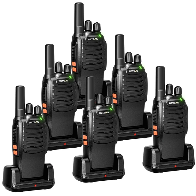 Alt view image 8 of 14 - H-777 Walkie Talkies for Adults Long Range Hand Free Handheld Rechargeable Two Way Radio Business 2 Way Radios with Charger (6 Pack)