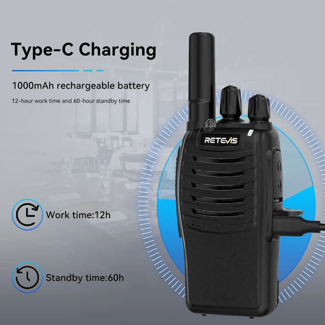 Alt view image 9 of 14 - H-777 Walkie Talkies for Adults Long Range Hand Free Handheld Rechargeable Two Way Radio Business 2 Way Radios with Charger (6 Pack)