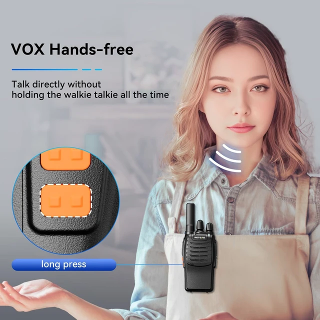 Alt view image 10 of 14 - H-777 Walkie Talkies for Adults Long Range Hand Free Handheld Rechargeable Two Way Radio Business 2 Way Radios with Charger (6 Pack)