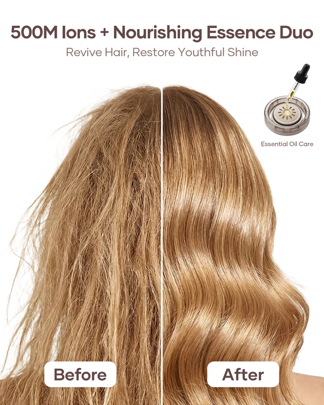Alt view image 12 of 14 - Hair Dryer, High-Speed Ionic Blow Dryer with Essential Oil & Diffuser | 160K RPM Fast Dries, Cuts Heat Damage, 500M Ions Eliminate Frizz & Boost Shine, 3 Attachments for All Hair Types(Sakura)