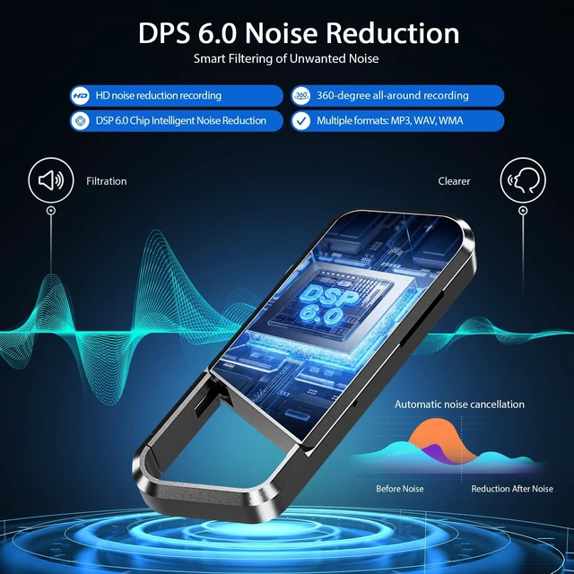 Alt view image 12 of 14 - 72GB Voice Activated Recorder - 10860H Recording Device with Noise Reduction DSP 6.0 Portable Audio Recorder for Lecture & Meeting - Digital Vioce Recorder with Playback