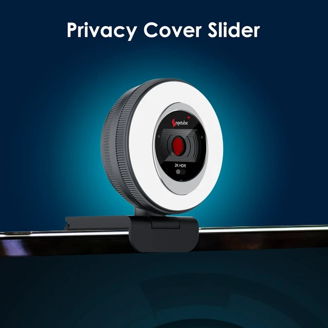 Alt view image 12 of 14 - 2K Webcam for PC/Laptop/Mac, 1080P Computer Camera with RingLight | Remote, Low-Light Correction, 2 Mics, Privacy Cover, Auto Focus Digital Zoom Student Webcam, HDR Web Camera for Skype/Teams