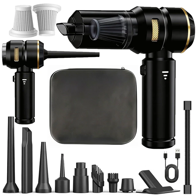 Alt view image 8 of 14 - Handheld Car Vacuum Cleaner, 22000Pa Poratble Vacuum/Air Duster Super Power | 4-in-1 Cordless Vacuum Cleaner , Rechargeable, Portable, 10 Multi-Nozzles, 3 Washable Filters & 1 Case