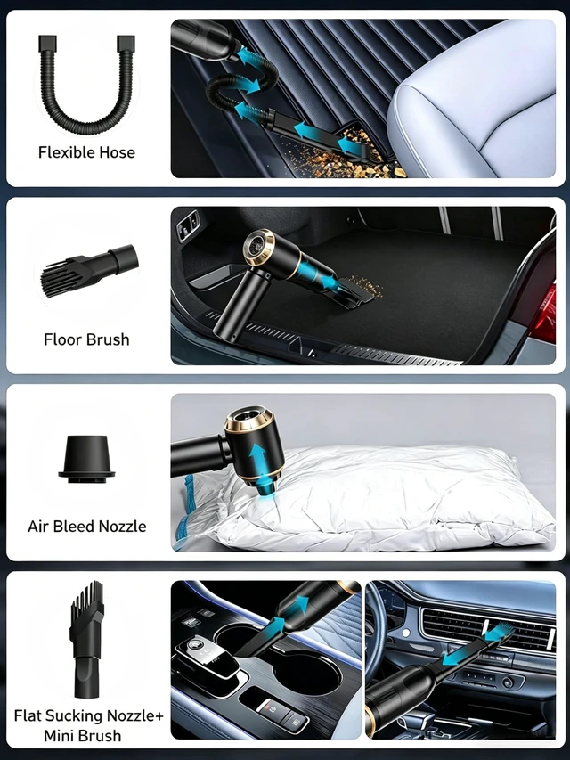 Alt view image 14 of 14 - Handheld Car Vacuum Cleaner, 22000Pa Poratble Vacuum/Air Duster Super Power | 4-in-1 Cordless Vacuum Cleaner , Rechargeable, Portable, 10 Multi-Nozzles, 3 Washable Filters & 1 Case