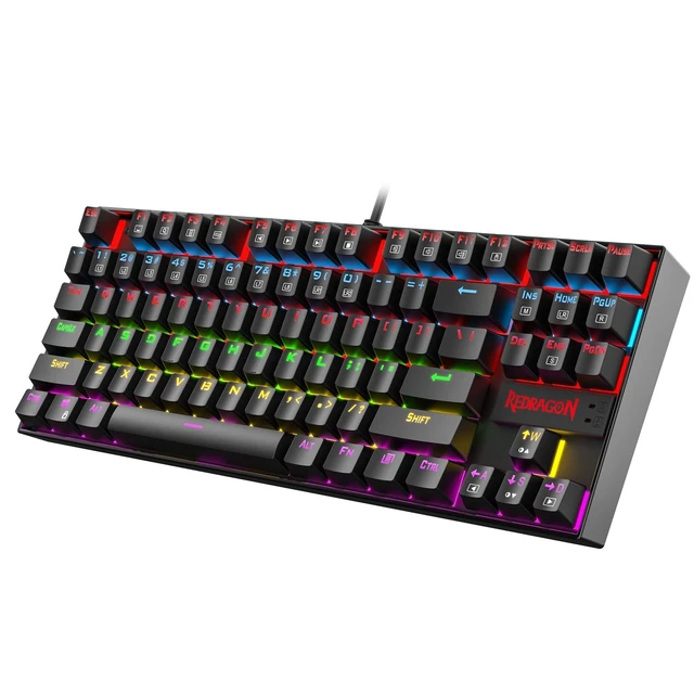 Alt view image 8 of 14 - K552 Mechanical Keyboard, LED Gaming Keyboard with Red Switches | 87-Key TKL Compact, Anti-Ghosting, Metal Frame for PC Gaming & Typing, Beginner-Friendly, Redragon Classic Gaming Keyboard