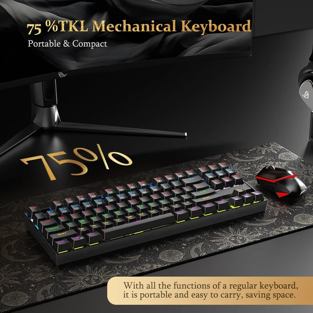 Alt view image 10 of 14 - K552 Mechanical Keyboard, LED Gaming Keyboard with Red Switches | 87-Key TKL Compact, Anti-Ghosting, Metal Frame for PC Gaming & Typing, Beginner-Friendly, Redragon Classic Gaming Keyboard