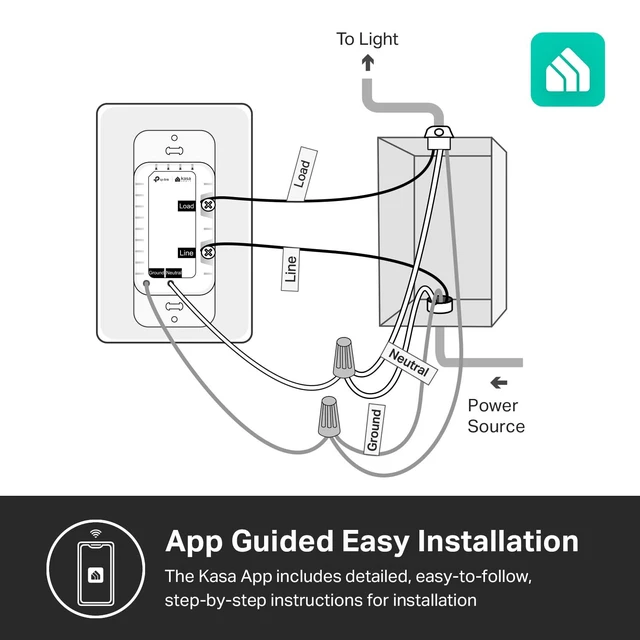 Alt view image 8 of 8 - Smart Dimmer Switch, KS220P3, Single Pole | Neutral Wire Required, 2.4GHz Wi-Fi Works with Siri, Alexa and Google Home, UL Certified, No Hub Required, White, 3-Pack