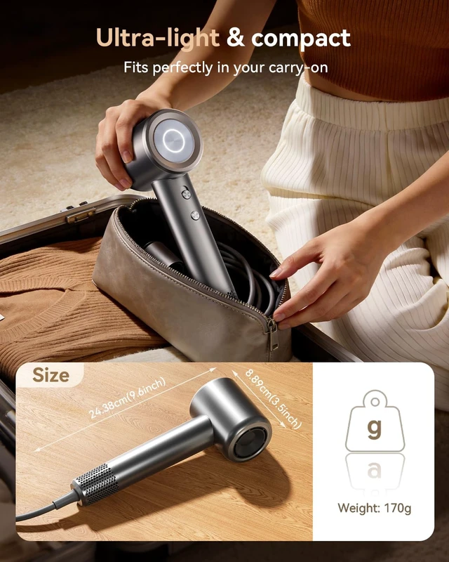 Alt view image 13 of 14 - Hair Dryer, High-Speed Ionic Blow Dryer with Diffuser& Concentrator | 1800W blow dryer,160000RPM Fast Drying,2 Speed & 4 Modles,Thermo-Control,Bottom Inlet,200M Ionic,for Women/Travel/Home/Salon