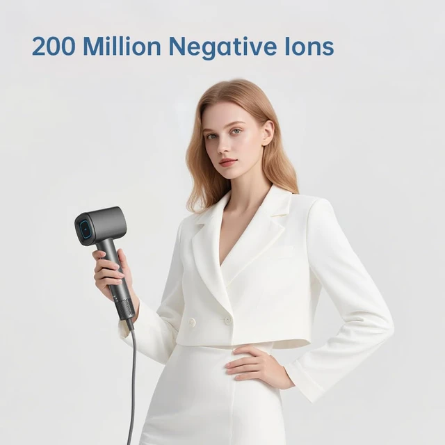 Alt view image 8 of 12 - High Speed Hair Dryer, Ionic Blow Dryer, No Frizz, No Flyaways, Gray | 1200W Professional Quiet Blow Dryer , 160000 RPM Brushless Motor, Fast Dry Negative Ion Technology for All Hair Types