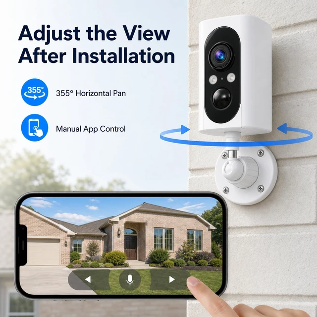 Alt view image 9 of 14 - 355° Pan Rotate Cameras 2 Pack, Security Cameras Wireless Outdoor | 2K Video, Detect & Alert & Respond, SD/Cloud Storage, Color Night Vision, 2-Way Talk, 2.4G WiFi, IP65 Waterproof