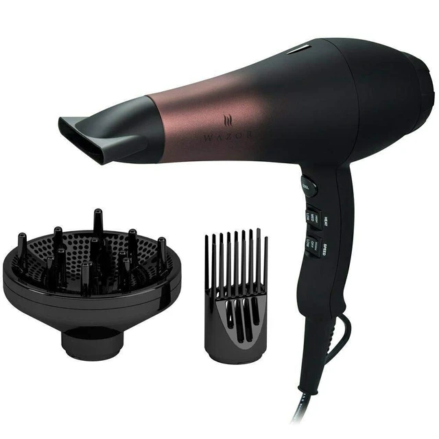 Alt view image 8 of 14 - Professional Ionic Hair Dryer with Diffuser, Infrared Salon Grade Blow Dryer with Comb Attachment, 1875W Powerful Quiet Hair Blow Dryer, Tourmaline Ceramic Hairdryer with Nozzle, Black