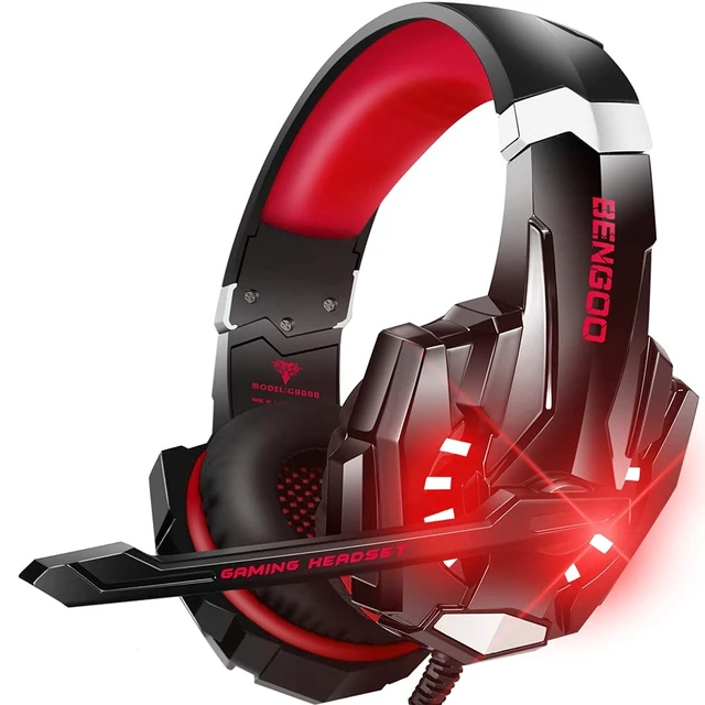 Alt view image 8 of 14 - Stereo Pro Gaming Headset for PS4, PC, Xbox One Controller, Noise Cancelling Over Ear Headphones with Mic, LED Light, Bass Surround, Soft Memory Earmuffs for Laptop Mac Wii Accessory Kits