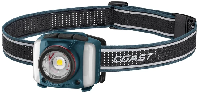 Alt view image 8 of 14 - FL97R Voice-Controlled 1200 Lumen Rechargeable LED Headlamp with Pure Beam Spot & Flood, ARC Lighting, Red & Green Color Modes, Glide Focus Radial Arm Dial and USB-C Charge Port, Ocean Blue