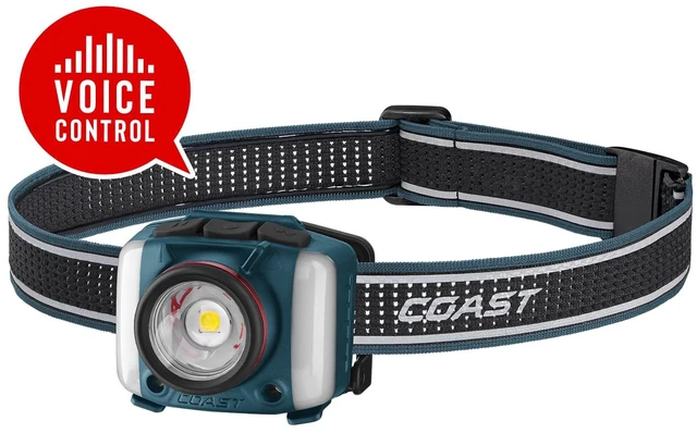 Alt view image 9 of 14 - FL97R Voice-Controlled 1200 Lumen Rechargeable LED Headlamp with Pure Beam Spot & Flood, ARC Lighting, Red & Green Color Modes, Glide Focus Radial Arm Dial and USB-C Charge Port, Ocean Blue